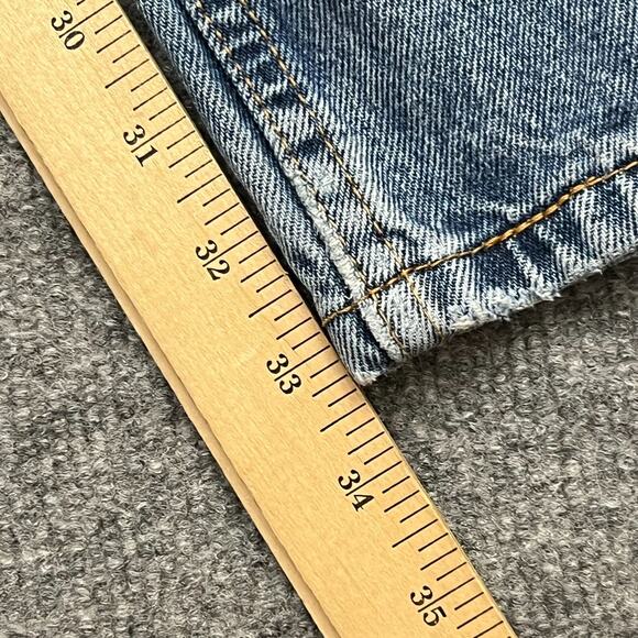 Levis 505 Jeans Mens 34x34 Blue Denim 5-Pocket Mid Rise Straight Leg Zip Fly - Picture 14 of 14